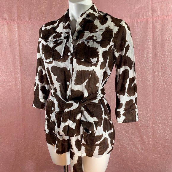 NWOT Liz Claiborne Animal Print Jacket Top - Picture 3 of 5